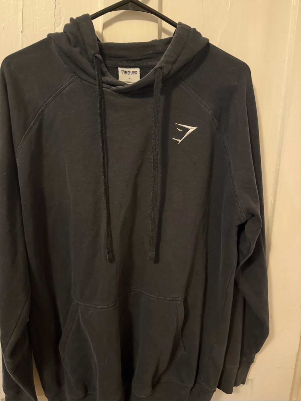Gymshark Men's Black Pullover Hoodie with White Logo